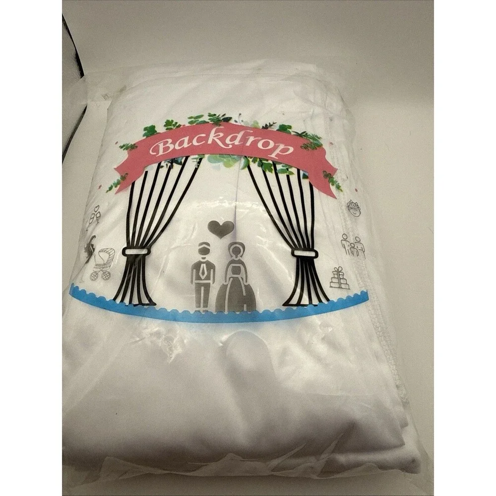 10x10FT White Backdrop Curtains for Parties - White Wedding Backdrop